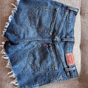 Levi's Medium Blue Denim Shorts with Red Logo Tag